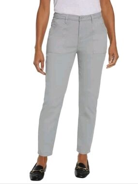 Banana Republic Gray High Rise Twill Pants Cropped Ankle Pants Utility Chino